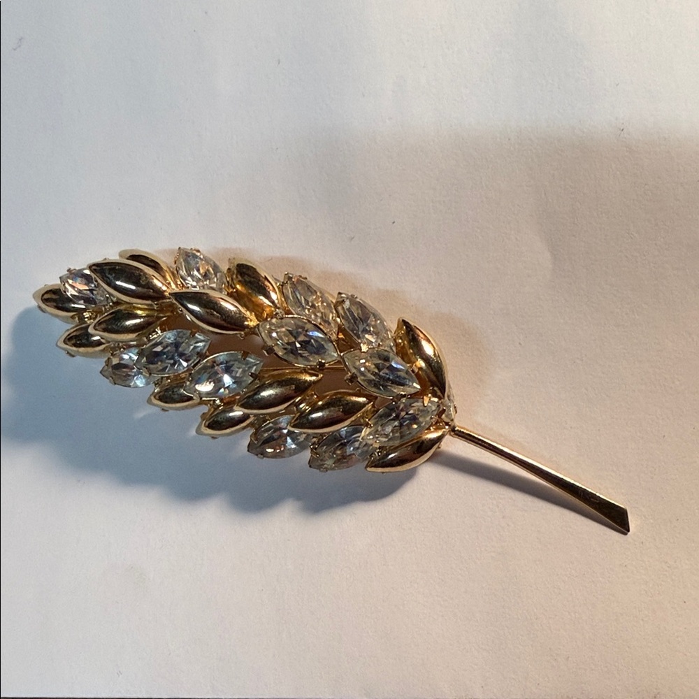 Vintage ALICE CAVINESS 3-D Leaf brooch pin demotion Demi parure